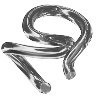 A shiny, transparent, twisted glass tube is shown against a plain light background.